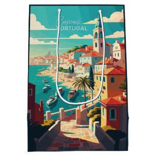 Custom Text Cascais Portugal Medium Gift Bag