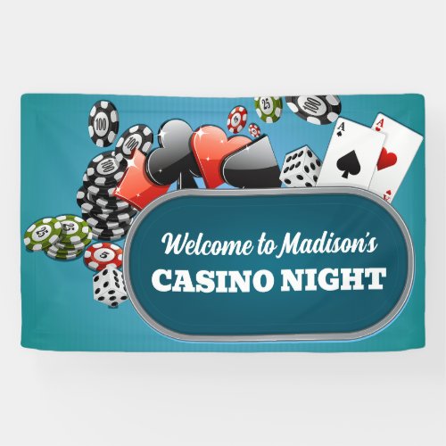 Custom Text Casino  Poker Banner