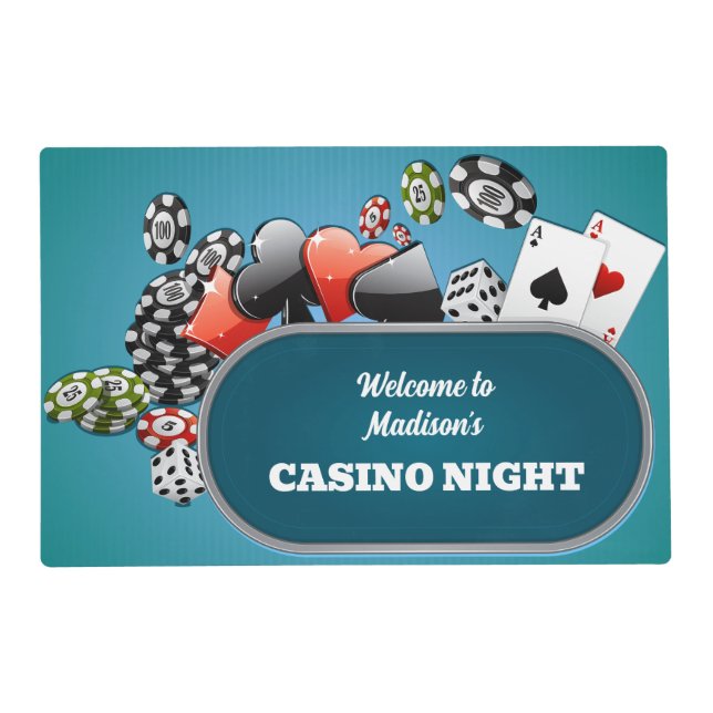 Custom Text Casino / Poker Placemat (Front)