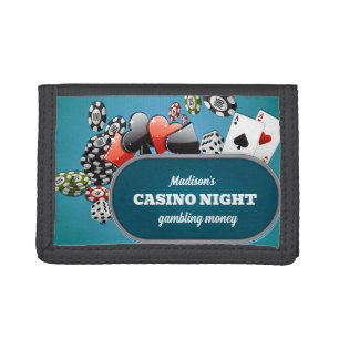 Custom Text Casino / Poker Tri-fold Wallet