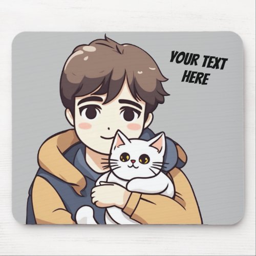 Custom text Cat Dad and Kitty Cat Mouse Pad