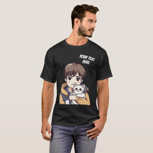 Custom text Cat Dad and Kitty Cat T_Shirt