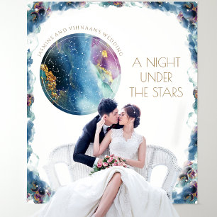 Custom Text, Celestial Cosmic Photo Backdrop