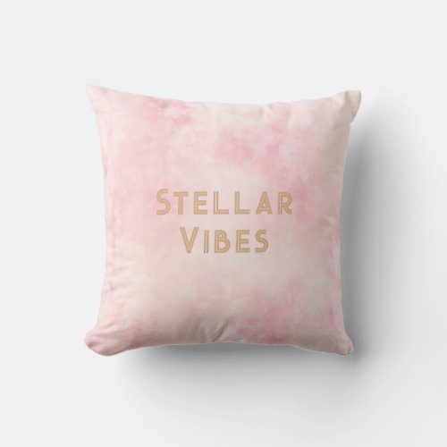 Custom Text Celestial Pink Nebula Throw Pillow