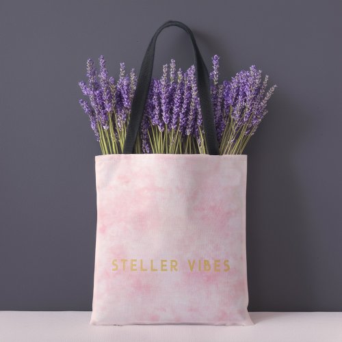 Custom Text Celestial Pink Nebula Tote Bag