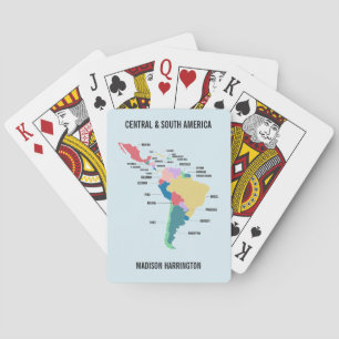 Custom Text Central & South America Poker Cards