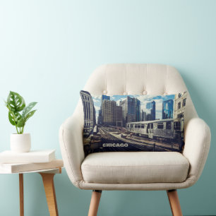 Custom Text Chicago USA Lumbar Pillow
