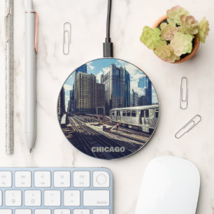Custom Text Chicago USA Wireless Charger