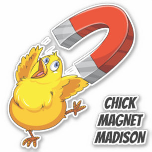 Custom text Chick Magnet  Sticker