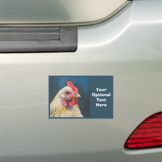 Custom Text Chicken Car Magnet (In Situ)