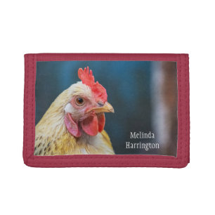 Custom Text Chicken Trifold Wallet