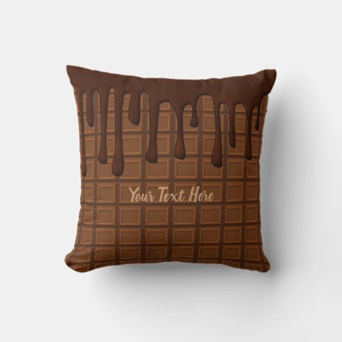 Custom Text Chocolate Lover Candy Baking Throw Pillow