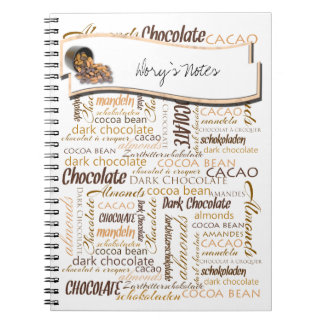 Custom Text Chocolate Multilingual Typography Notebook