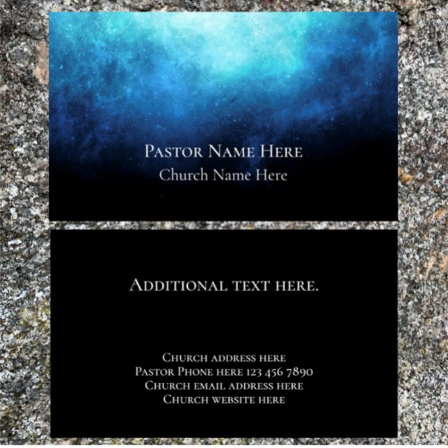 Custom Text Christian Church Pastor Personalized  Business Card (Easily personalize this unique modern nebula business card for Pastor, minister or church.
)