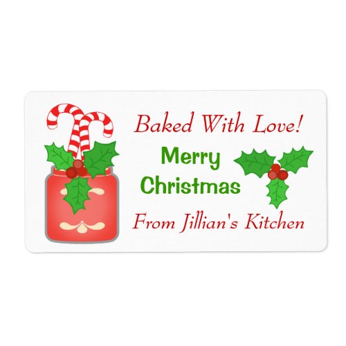 Custom Text Christmas Baking Sticker  Labels