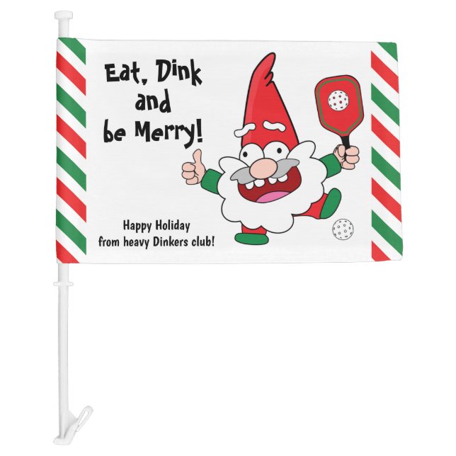 Custom text Christmas pickleball  Car Flag (Front)