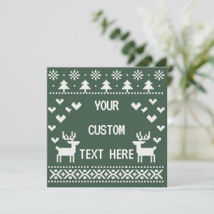 Custom Text Christmas Ugly Sweaters Couple Funny Holiday Card
