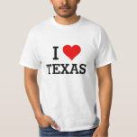 Custom Text Classic I Love Texas Red Heart Shirt at Zazzle