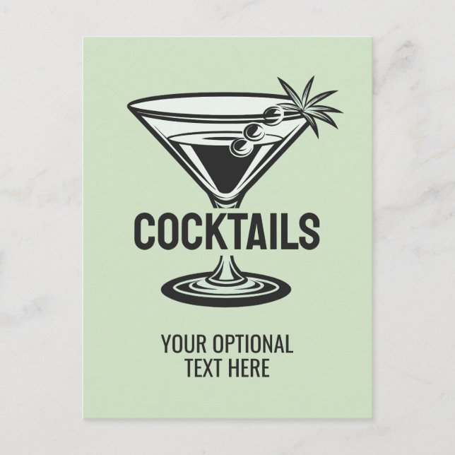 Custom Text Cocktail Postcard (Front)