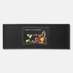 Custom Text Cocktails Bar Mat