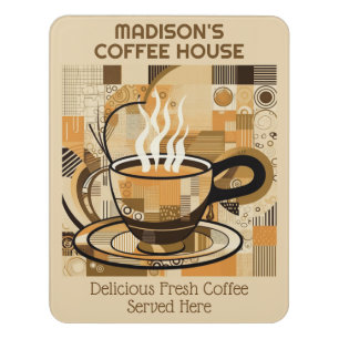 Custom Text Coffee Door Sign
