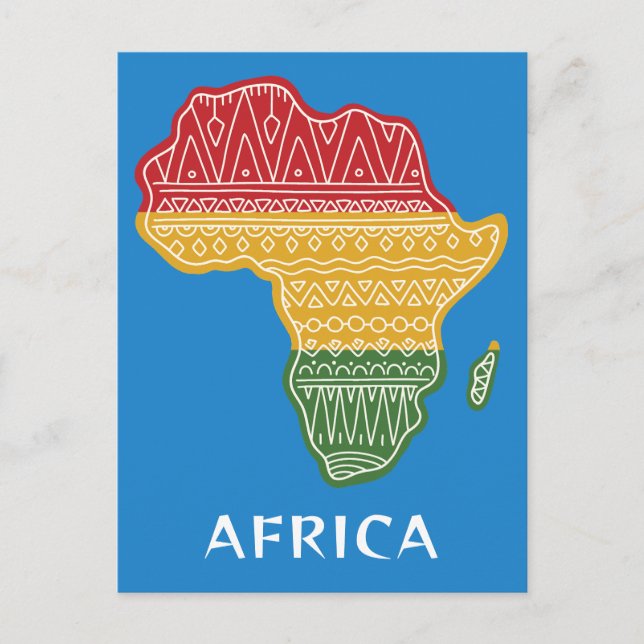 Custom Text & Color Africa Postcard (Front)