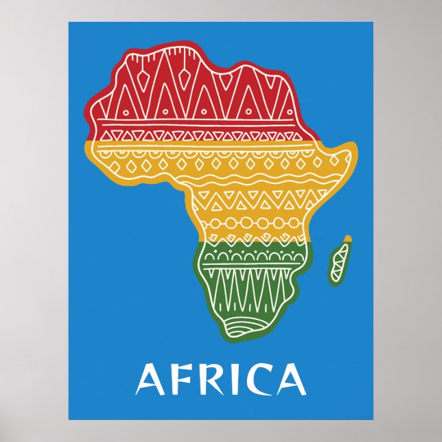 Custom Text & Color Africa Poster (Front)
