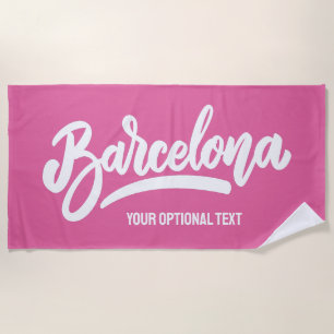Custom Text & Color Barcelona Beach Towel