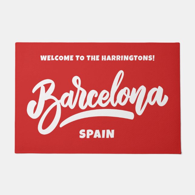 Custom Text & Color Barcelona Doormat (Front)