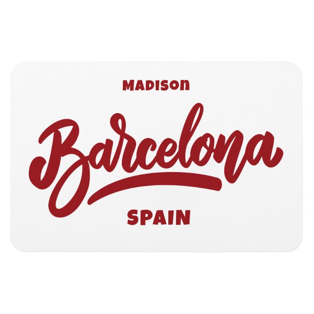 Custom Text & Color Barcelona Magnet (Horizontal)