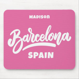 Custom Text & Color Barcelona Mouse Pad