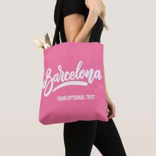 Custom Text & Color Barcelona Tote Bag
