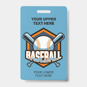 Custom Text & Color Baseball Badge