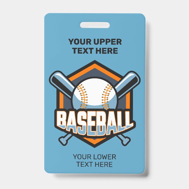 Custom Text & Color Baseball Badge (Front)