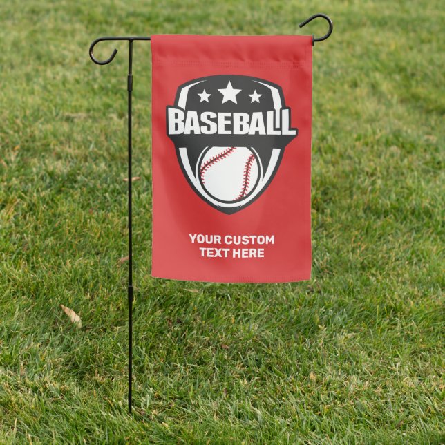 Custom Text & Color Baseball Garden Flag (In SItu)