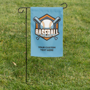 Custom Text & Color Baseball Garden Flag