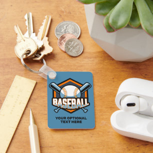 Custom Text & Color Baseball Keychain