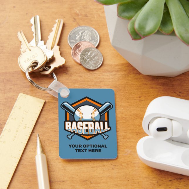 Custom Text & Color Baseball Keychain (Desk)