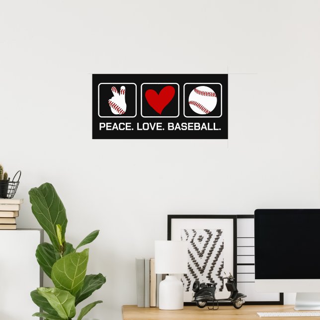 Custom Text & Color Baseball Poster (Home Office)