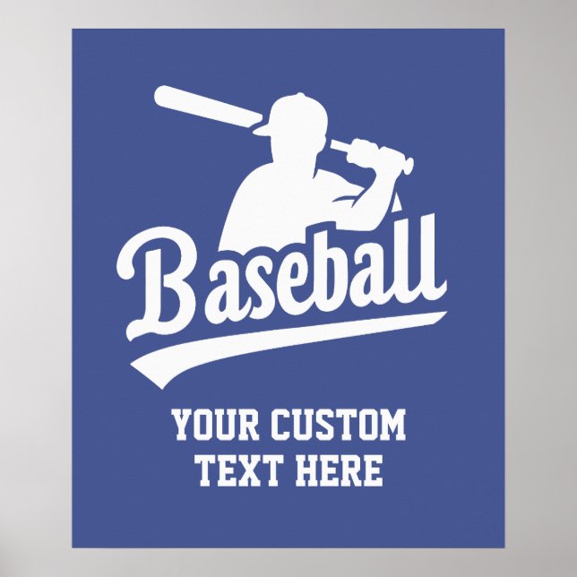 Custom Text & Color Baseball Poster (Front)