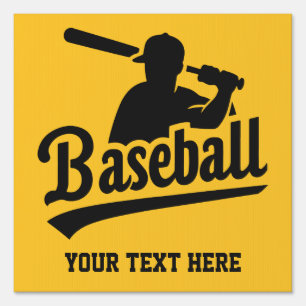 Custom Text & Color Baseball Sign