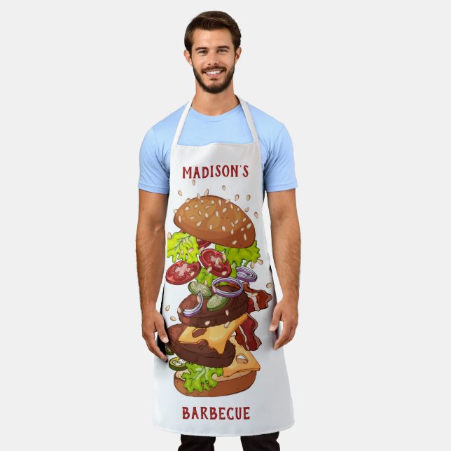 Custom text & color Big Burger aprons (Worn)