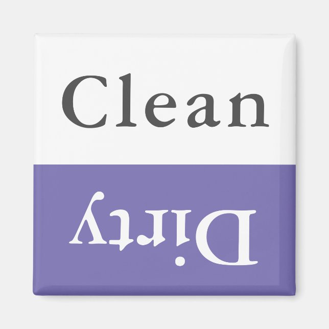 Custom Text & Color Clean Dirty Dishwasher Kitchen Magnet (Front)