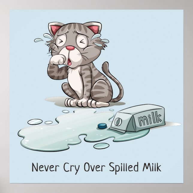 Custom text & color Crying Cat poster (Front)