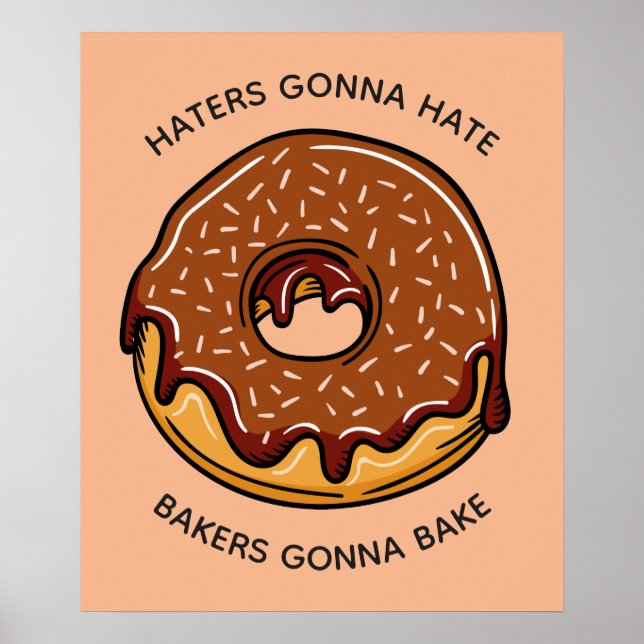 Custom text & color Donut poster (Front)