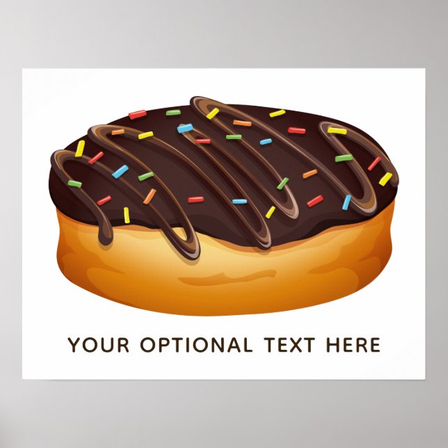 Custom text & color Donut poster (Front)