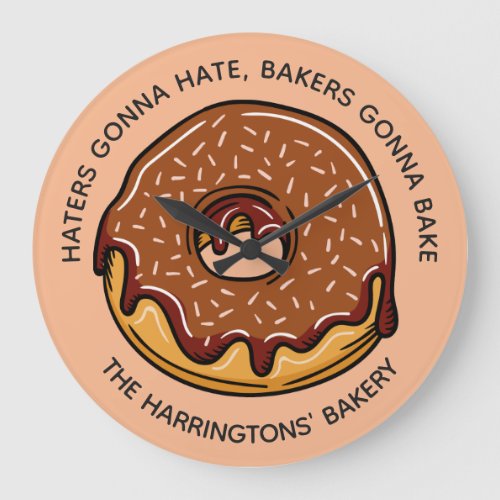 Custom text  color Donut wall clock