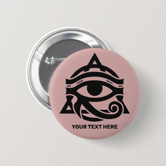 Custom Text & Color Eye of Horus Button (Front & Back)