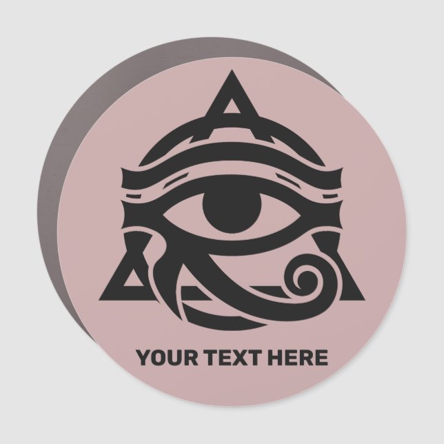 Custom Text & Color Eye of Horus Car Magnet (Front)