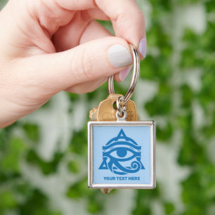 Custom Text & Color Eye of Horus Keychain